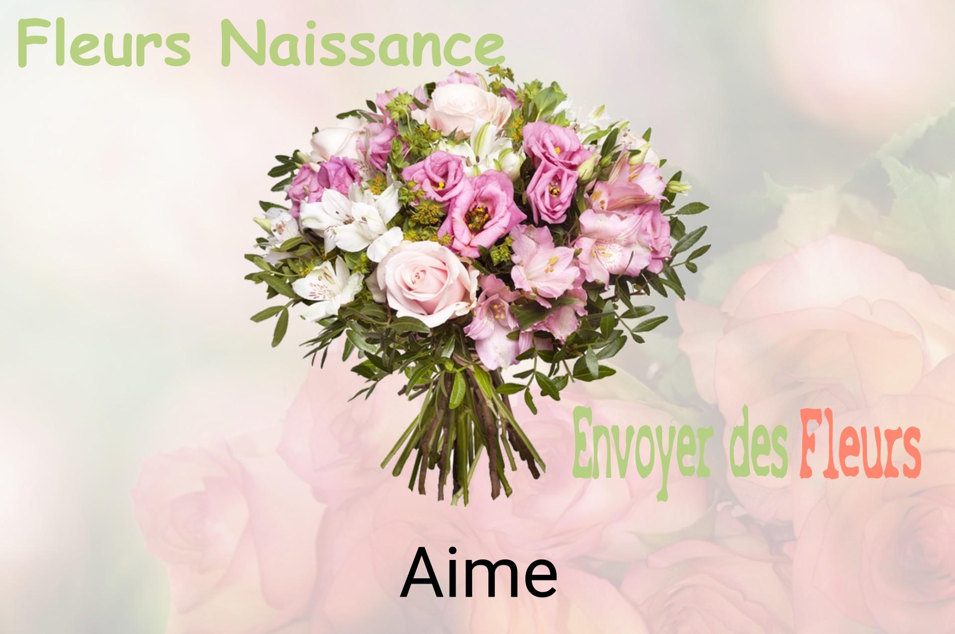 Bouquet de fleurs de naissance livré à Aime