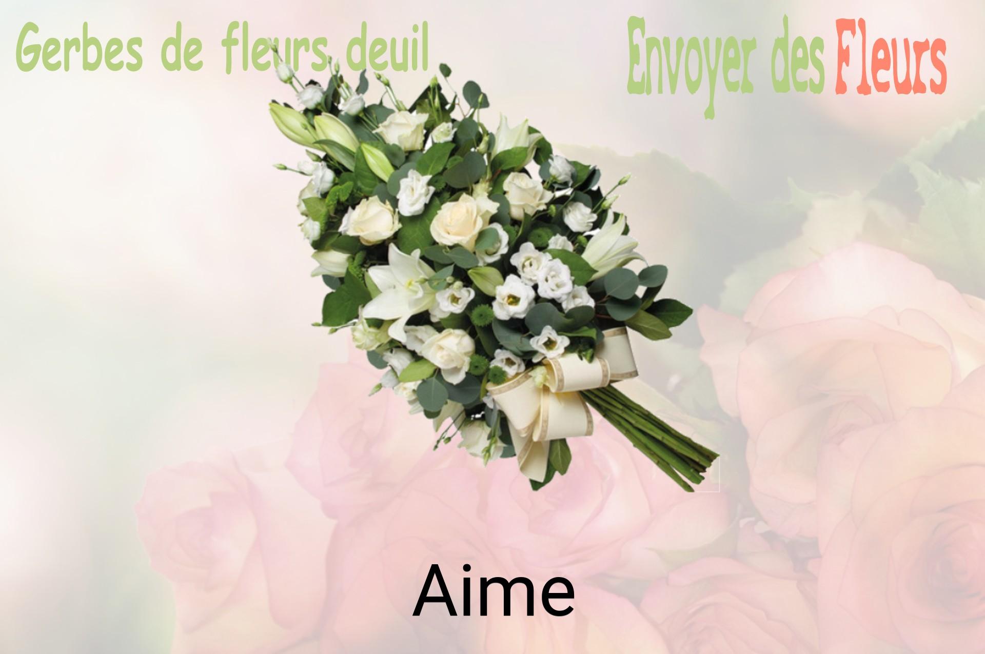 Gerbe de fleurs de deuil livrée à Aime